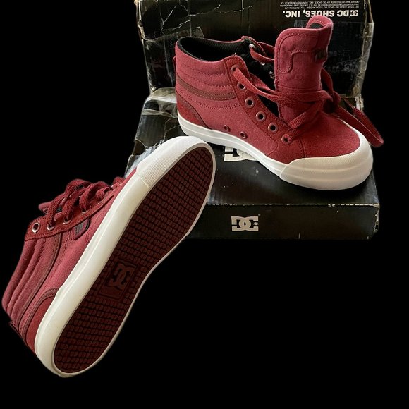 D/C Youth Evan Hi NEW size 13us  deep red Skate Shoe - Picture 2 of 2